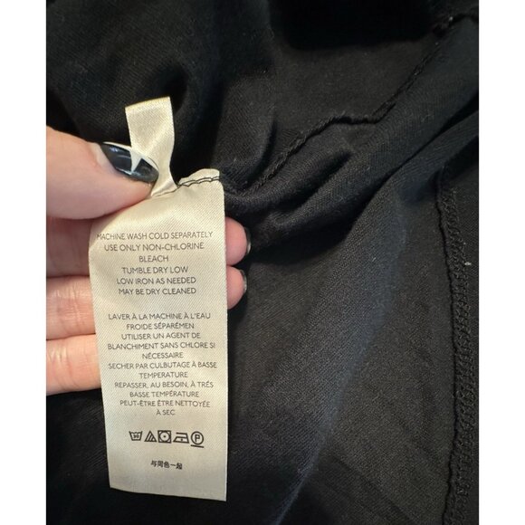 We The Free People XS Black Round Hem Flutter Sleeve Scoop Round Hem T-Shirt - Picture 7 of 9